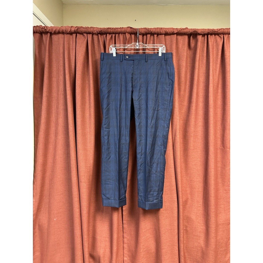 Psycho Bunny Dress Pants Men 35x28 Blue Plaid